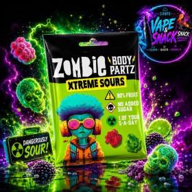 Zombie Body Partz Xtreme Sours, caramelle gommose aspre da 35g
