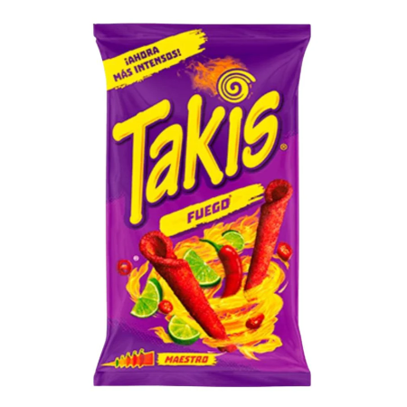 Takis Fuego, riccioli di tortillas al peperoncino piccante da 100g